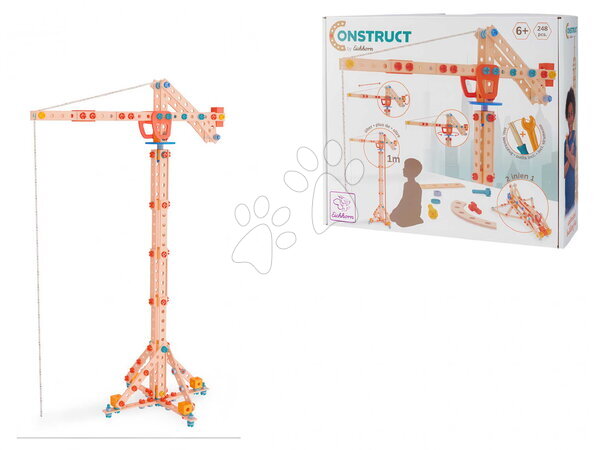 Od 6 do 9 rokov - Drevená stavebnica žeriav Construct Crane Eichhorn_1