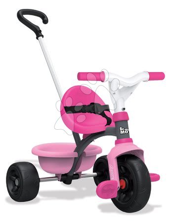 Tricikl Be Move Smoby ružičasto-sivi s vodilicom od 15 mjeseci