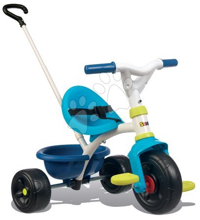 Tricicletă Be Fun Blue Smoby cu mâner de împins albastru-verde de la 15 luni