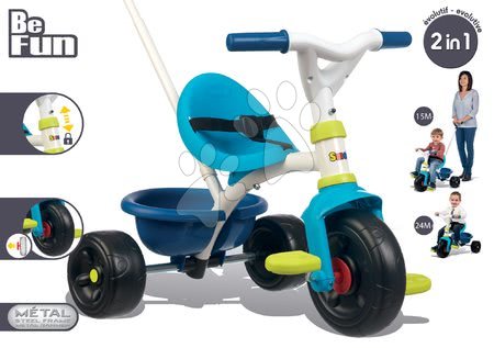 Tříkolky od 15 měsíců - Tříkolka Be Fun Blue Smoby - 10