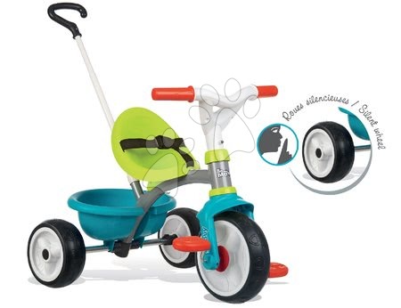 Tricikli od 15. meseca - Tricikel Be Move Blue Smoby z EVA gumiranimi kolesi in prostim tekom moder_1