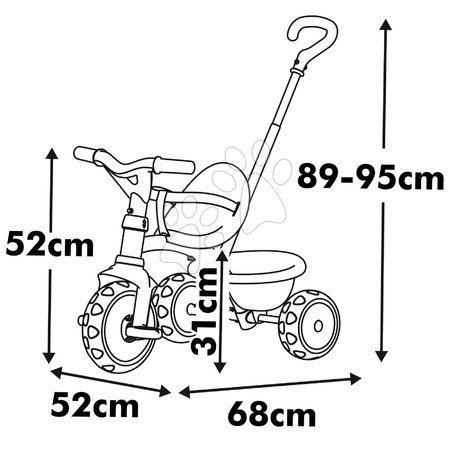 Rowerki trójkołowe od 15 miesięcy - Trójkołowiec z wolnym biegiem Be Move Tricycle Beige Smoby - 5