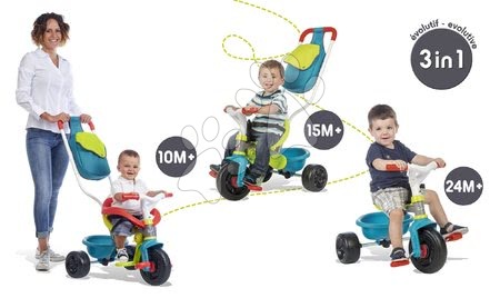 Tříkolky od 10 měsíců - Tříkolka Be Move Confort Bleu Smoby - 2