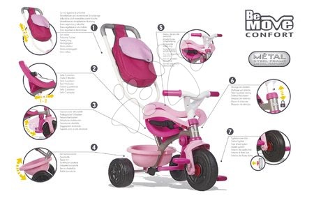Trojkolky od 10 mesiacov - Trojkolka Be Move Confort Rose Smoby - 1