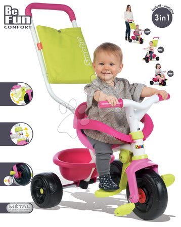 Kinderdreiräder ab 10 Monaten - Dreirad Be Fun Confort Rose Smoby_1
