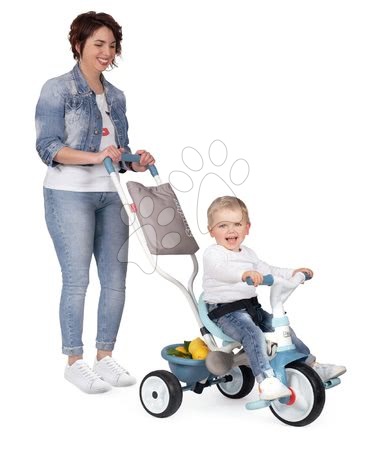Hračky pre detičky od 6 do 12 mesiacov - Trojkolka s opierkou Be Move Comfort Tricycle Blue Smoby_1