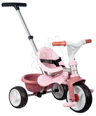 Trójkołowce od 10 miesiąca - Trójkołka z oparciem i prowadzeniem Be Move Comfort Pink Tricycle Smoby_1