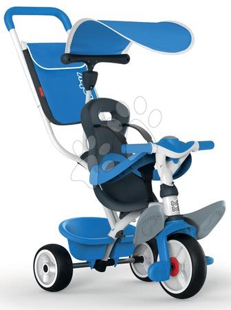 Tricikl s naslonom Baby Balade Blue Smoby plavi s EVA kotačima od 10 mjeseci