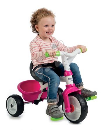 Tricikli od 10. meseca - Tricikel s potiskom Baby Driver Comfort Pink Smoby - 10