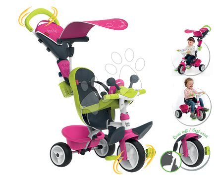 Tricikli od 10. meseca - Tricikel s potiskom Baby Driver Comfort Pink Smoby - 9