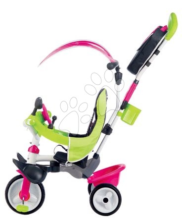 Tricikli od 10. meseca - Tricikel s potiskom Baby Driver Comfort Pink Smoby z EVA kolesi in intuitivnim obvladovanjem 10 meseca rožnati_1