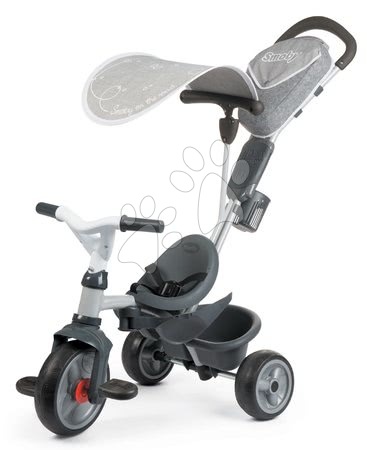 Rowerki trójkołowe - Rower trójkołowy z osłoną DeLuxe Baby Driver Comfort Grey Smoby_1