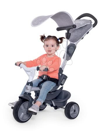 Triciklik 10 hónapos kortól - Tricikli huzattal DeLuxe Baby Driver Comfort Grey Smoby - 8