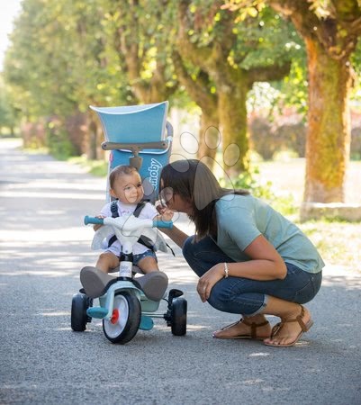 Tricikli - Tricikli és babakocsi egyben magasított háttámlával Baby Balade Plus Tricycle Blue Smoby_1