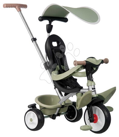 Trójkołowce od 10 miesiąca - Trójkołka i chodzik 2w1 z wysokim oparciem Baby Balade Tricycle Green Smoby