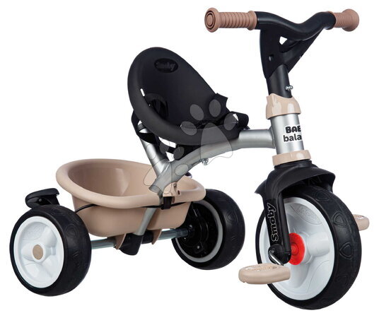 Trójkołowce od 10 miesiąca - Trójkołka i chodzik 2w1 z wysokim oparciem Baby Balade Tricycle Beige Smoby_1