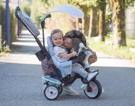 Tříkolky - Tříkolka a kočárek v jednom s brzdou Baby Driver Plus Blue Smoby_1