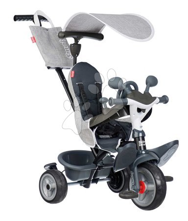 Kinderdreiräder vom Hersteller Smoby - Dreirad und Kinderwagen in einem mit Bremse Baby Driver Grey Tricycle Smoby