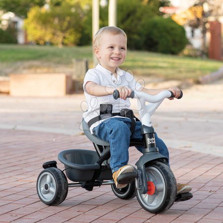 Kinderdreiräder ab 10 Monaten - Dreirad und Kinderwagen in einem mit Bremse Baby Driver Grey Tricycle Smoby - 4