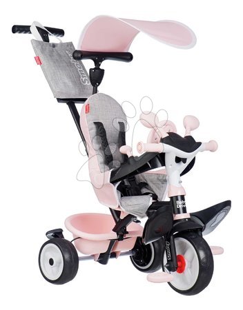 da 6 a 12 mesi - Triciclo e passeggino in uno con freno Baby Driver Pink Tricycle Smoby