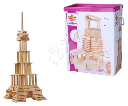 Дървени играчки | Страница 4 - Дървени строителни кубчета с шаблони Wooden Construction Kit Eichhorn_1