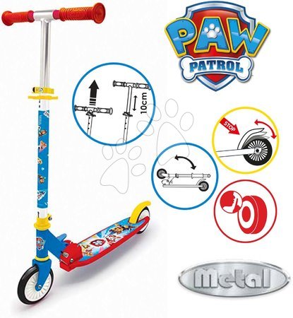 Kolobežky Smoby od výrobcu Smoby - Kolobežka dvojkolesová Paw Patrol 3 Wheels Foldable Scooter Smoby_1