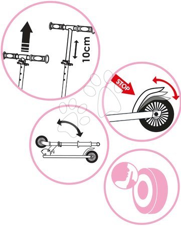 da 3 a 6 anni - Monopattino a due ruote Disney Princess 3 Wheels Foldable Scooter Smoby - 3