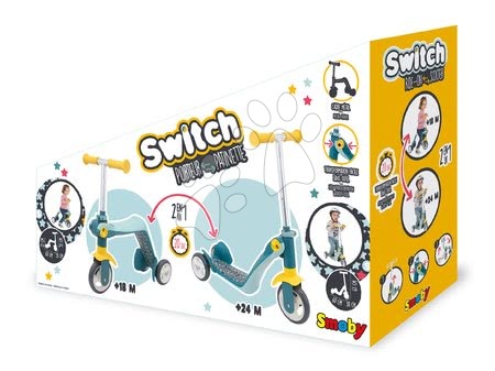 Trottinettes à trois roues - Trottinette et vélo réversible 2 en 1 Smoby Scooter - 10