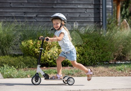 Koloběžky tříkolové - Dřevěná koloběžka tříkolová Wooden 3W Foldable Scooter Black Smoby_1