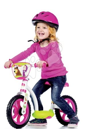 Vozidlá pre deti v extra zľavách - Balančné odrážadlo Máša a Medveď Learning Bike Smoby s nastaviteľnou výškou sedadla od 24 mes_1