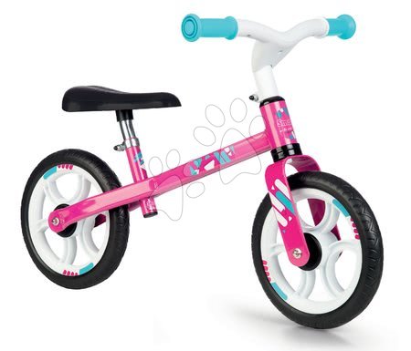 Vozidlá pre deti v extra zľavách - Balančné odrážadlo First Bike Pink Smoby s kovovou konštrukciou a nastaviteľným sedadlom od 24 mes