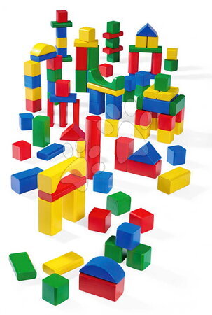 Trækuber - Træklodser Colored Wooden 100 Blocks Eichhorn