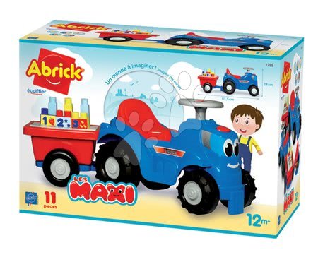 Odrážedla od 12 měsíců - Odrážedlo traktor s přívěsem Maxi Abrick Écoiffier - 6