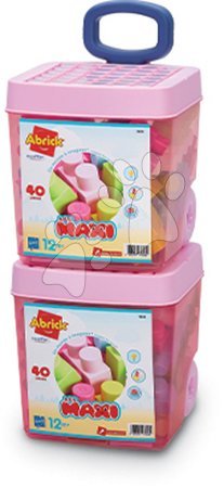 Igrače za najmlajše - Kocke v zaboju na kolesih Maxi Pink Abrick Écoiffier_1