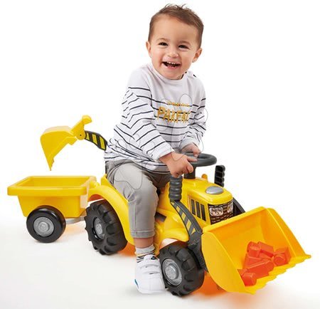 Vehicule pentru copii - Babytaxiu cu remorcă Backhoe Ride on Maxi Abrick Ecoiffier_1