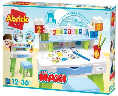 Kocke za najmlajše - Miza za risanje in ustvarjanje My Very First Desk Maxi Abrick Écoiffier - 2