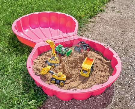 Výhodné sety hračiek - Set pieskovisko mušľa dvojdielne Watershell Pink BIG ružové a hygienický piesok pre najmenších 15 kg_1