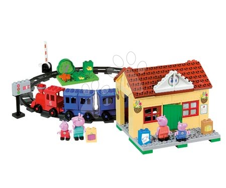 Jucării de construit BIG-Bloxx ca și lego - Joc de construit Peppa Pig la gară feroviară PlayBIG - 1
