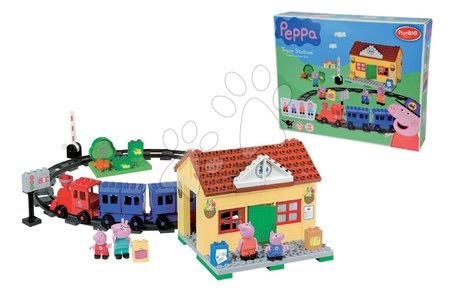 Jucării de construit BIG-Bloxx ca și lego - Joc de construit Peppa Pig la gară feroviară PlayBIG - 9