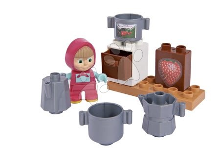 Stavebnice BIG-Bloxx jako lego - Stavebnice Máša a medvěd v kuchyni, ložnici, obýváku a lese PlayBIG - 1
