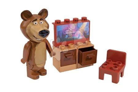 Stavebnice BIG-Bloxx jako lego - Stavebnice Máša a medvěd v kuchyni, ložnici, obýváku a lese PlayBIG - 3