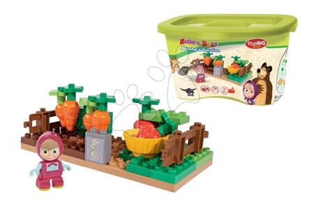 Jucării de construit BIG-Bloxx ca și lego - Joc de construit Maşa şi ursul în grădină PlayBIG - 4