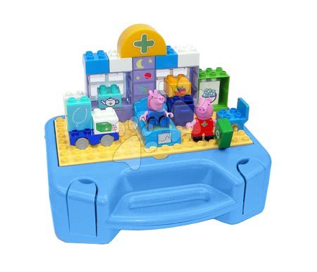 Stavebnice ako LEGO - Stavebnica Peppa Pig Lekársky kufrík PlayBIG Bloxx BIG v nemocnici s 2 figúrkami 32 dielov od 1,5-5 rokov_1