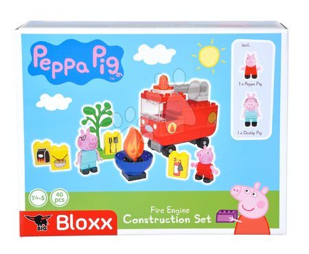 Dětské stavebnice - Stavebnice Peppa Pig Fire Engine PlayBIG Bloxx BIG Hasičské auto s 2 figurkami 40 dílů od 18 měsíců_1