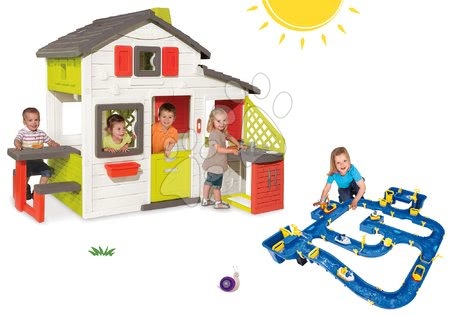 Hračky pre chlapcov - Set domček Priateľov Smoby s kuchynkou a zvončekom a vodná hra Waterplay Amsterdam