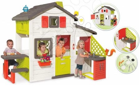 Dětské domečky - Domeček Přátel Smoby s kuchyňkou a elektronickým zvonkem_1