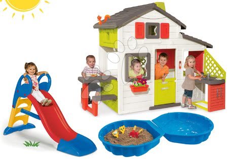 Domečky se skluzavkou - Set domeček Přátel Smoby