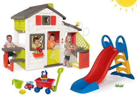 Domečky se skluzavkou - Set domeček Přátel Smoby