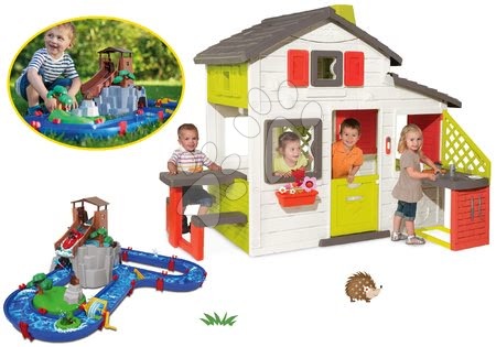 Spielhäuser mit Wasserrutsche - Set Häuschen der Freunde von Smoby