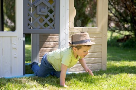  - Domeček Přátel s pískovištěm na zahradě v elegantních barvách Friends House Evo Playhouse Smoby_1